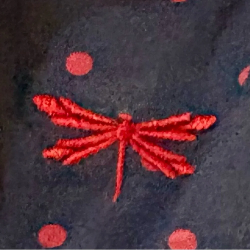 Talbots 22 WP Navy Shirt with Red Polka Dots - Picture 5 of 5